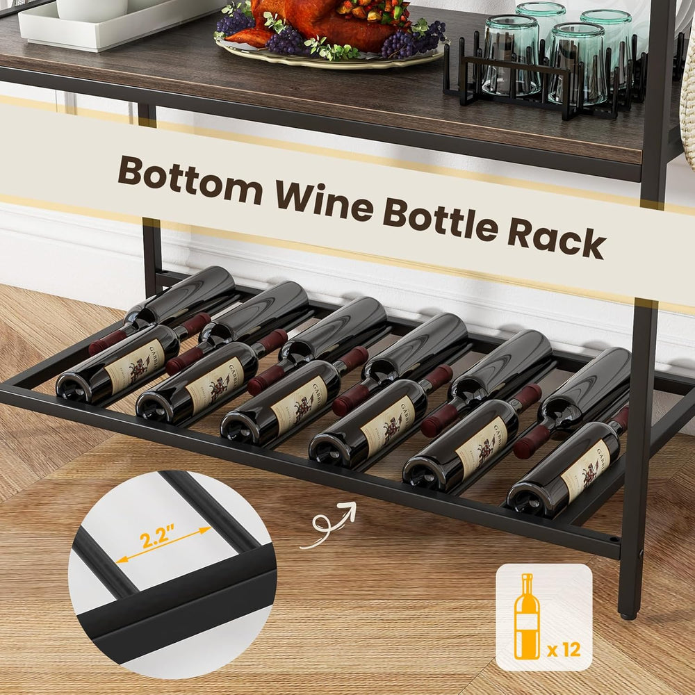 Giantex Kitchen Island with 3 Tier Storage Shelves, 48 Inch Baker Rack with S...