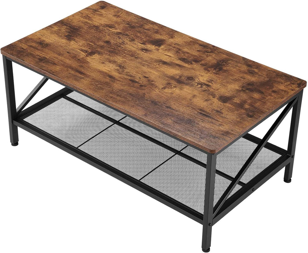 VEVOR 3 Pieces Living Room Table Sets, 41.3 in Industrial Coffee Table with 2...