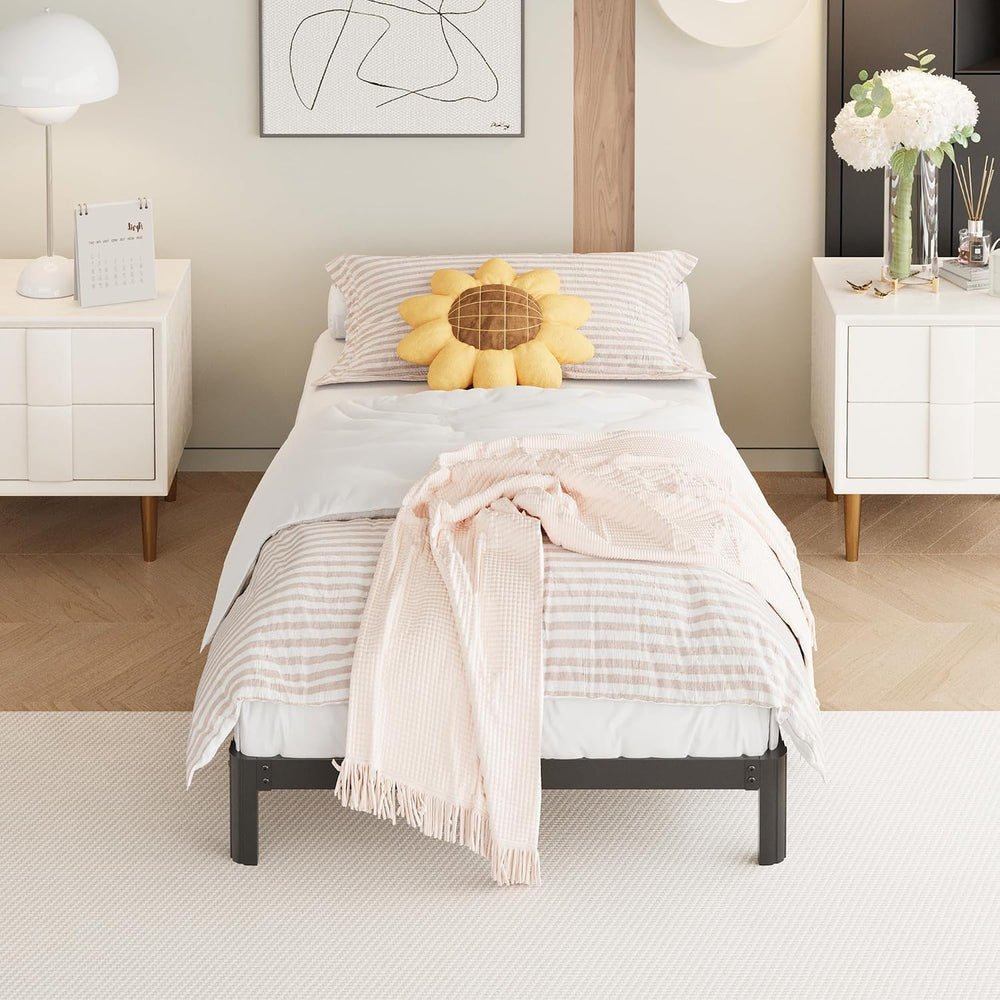 Yicensen 8 Inch Twin Bed Frames No Box Spring Needed,
