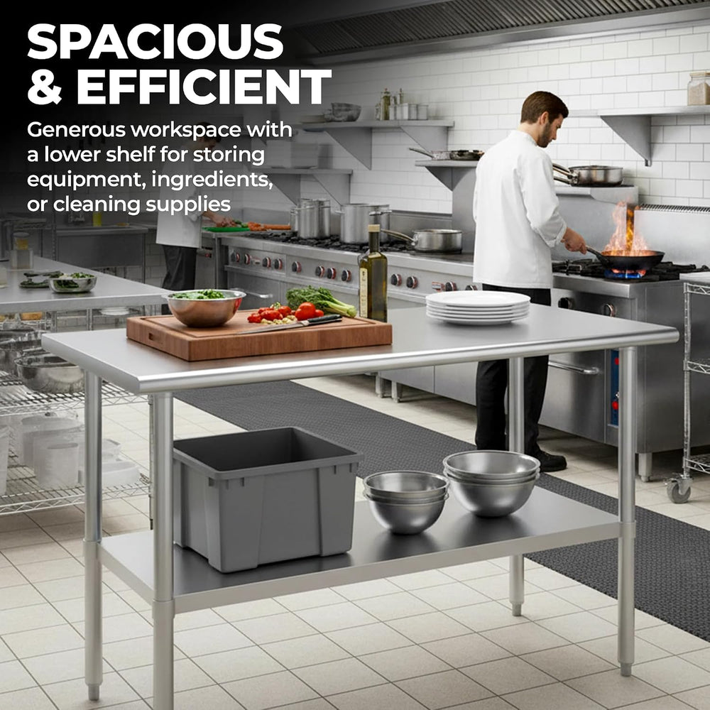 14" x 36" Stainless Steel Prep Table โ NSF Certified Heavy Duty Wor...