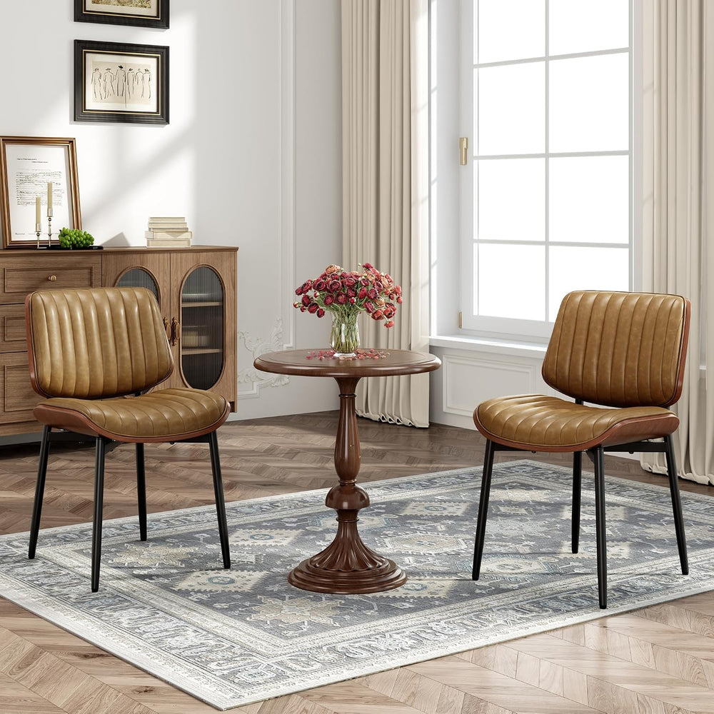 MALOL Leather Dining Chairs Set of 6, Modern Upholstered Dining Room Kitchen ...