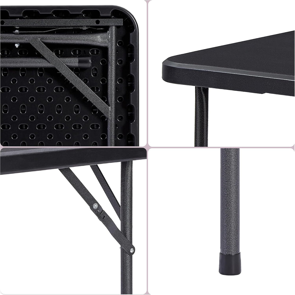 VECELO 5 Piece Folding Card Table Square and Chairs Set, Collapsible Legs &am...