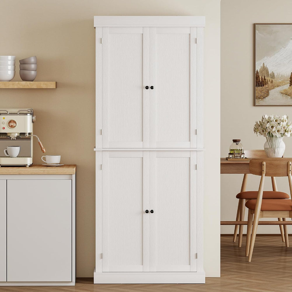HOMCOM 72.5" Tall Kitchen Pantry Cabinet, Freestanding Modern Farmhouse ...
