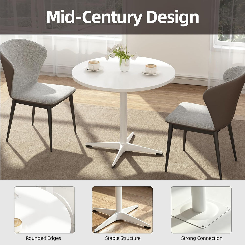 Round Dining Table Kitchen Table for 4 People 30 inch Circle Mid Century Mode...