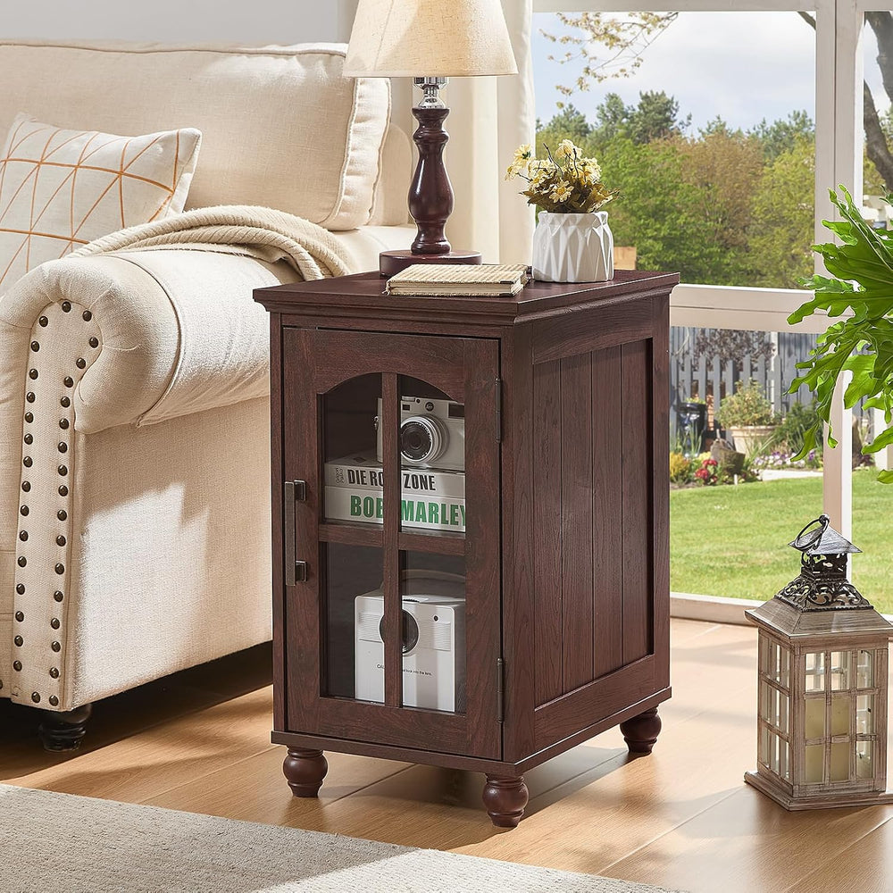 RWYHG End Table Set 2 with Charger, 18'' Nightstand and 24" Side...