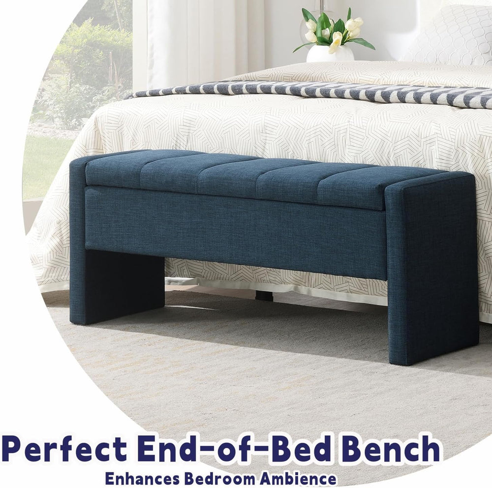 47.25'' Ottoman with Storage, End of Bed Storage Bench, Entryway Benc...