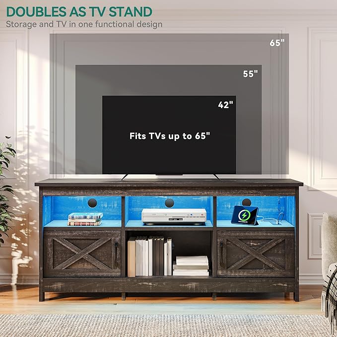 YITAHOME TV Stand for 65 Inch TVs, Entertainment Center with Storage Cabinets...
