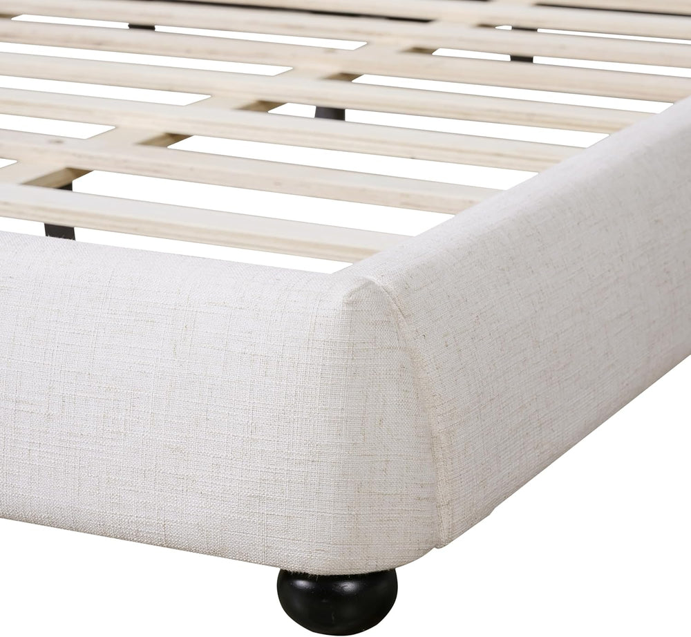 Merax Modern Upholstered Bed Frame with High Pillow-Back Headboard