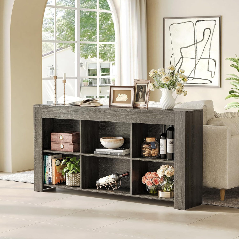 LITTLE TREE Console Table with Storage, 63-Inch Long Sofa Table, Entryway Tab...