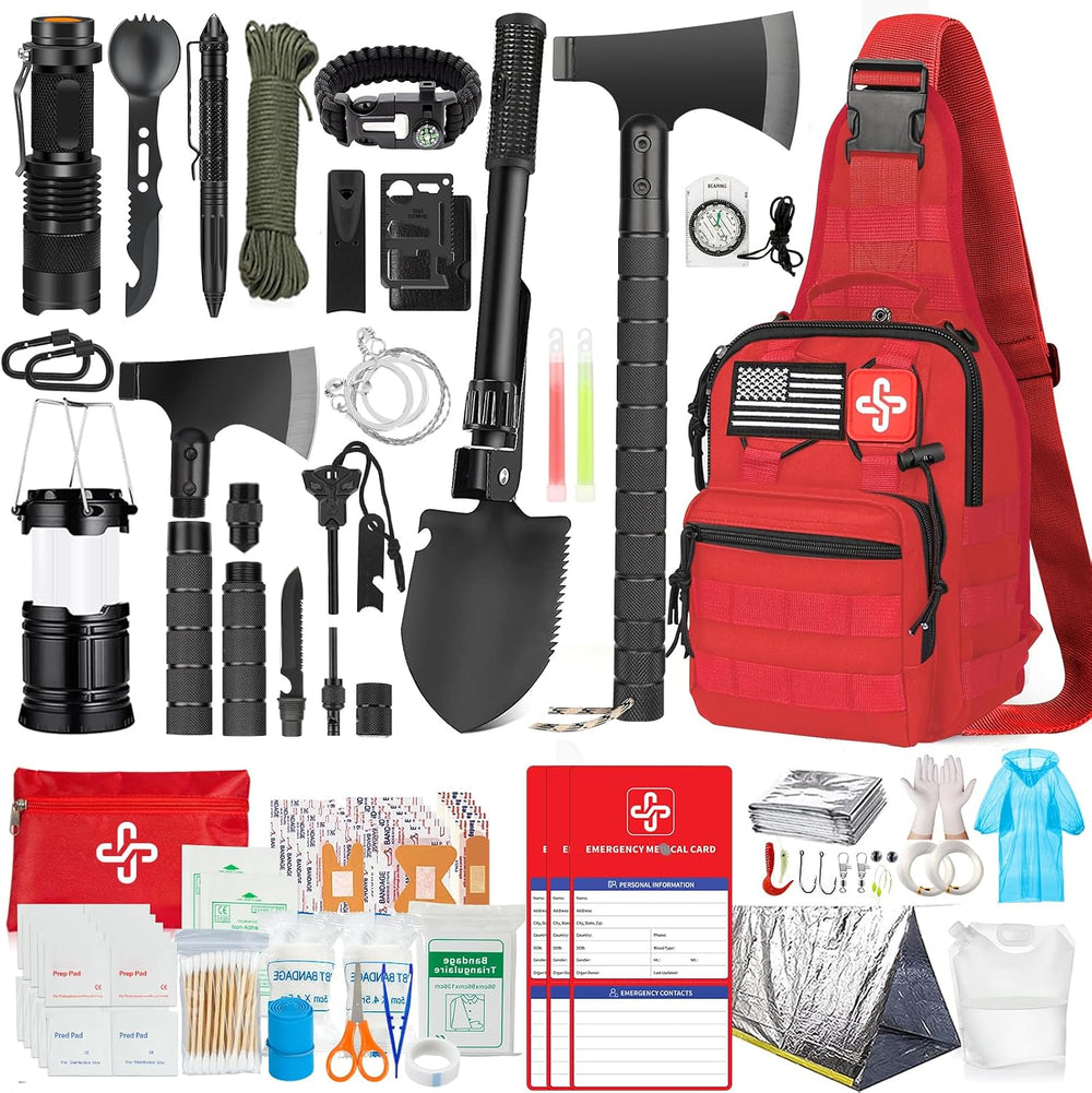 Survival Kit, 262Pcs Survival Gear and Supplies with First Aid Kit Pouch and ...