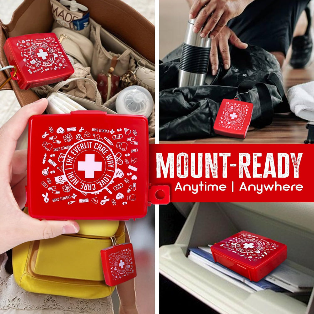 EVERLIT Pocket-Aid Mini First Aid Kit | Compact, Portable Hard-Shell Cases of...