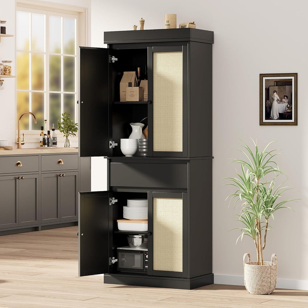 IDEALHOUSE Pantry Cabinet,70" Tall Kitchen Pantry Cabinet with 4 Doors a...