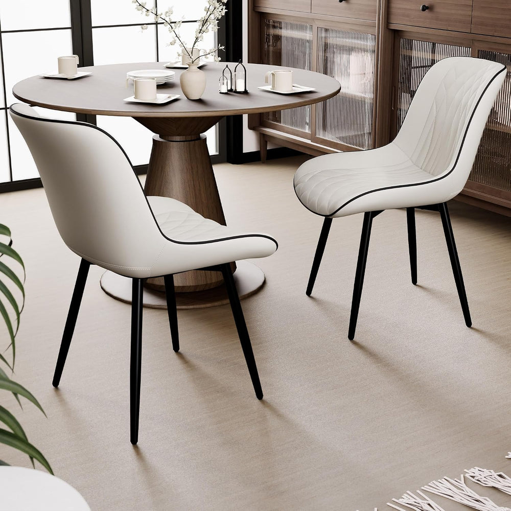 Rowill Dining Chairs Set of 2 Modern Faux Leather Kitchen Chairs with Thicken...
