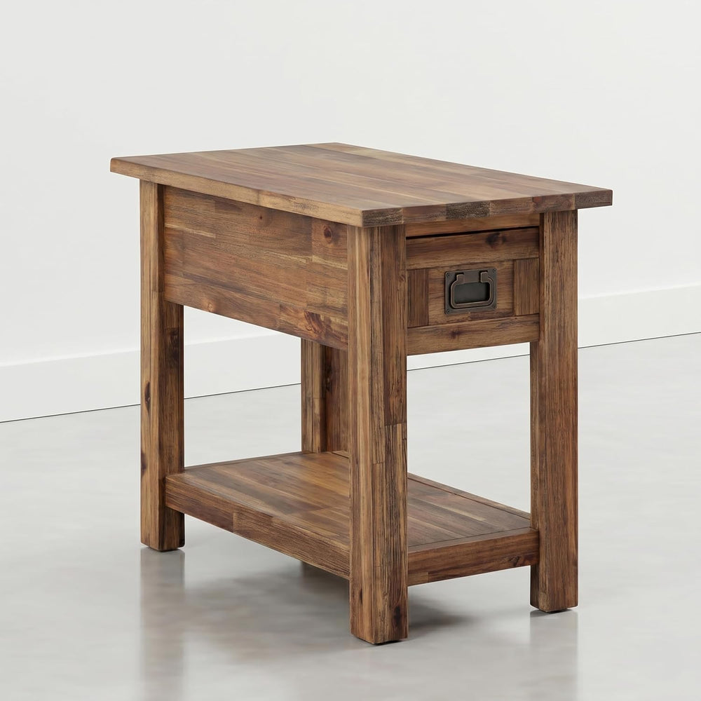 SIMPLIHOME Monroe Narrow Side Table – 14 inch Wide Solid Acacia Wood Narrow E...
