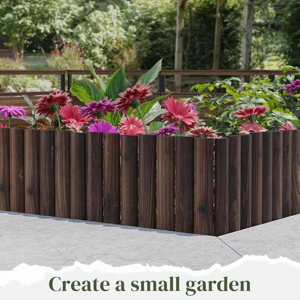 Garden Border Edging Wood Fence Landscape Edging Border Wooden Landscape Edgi...