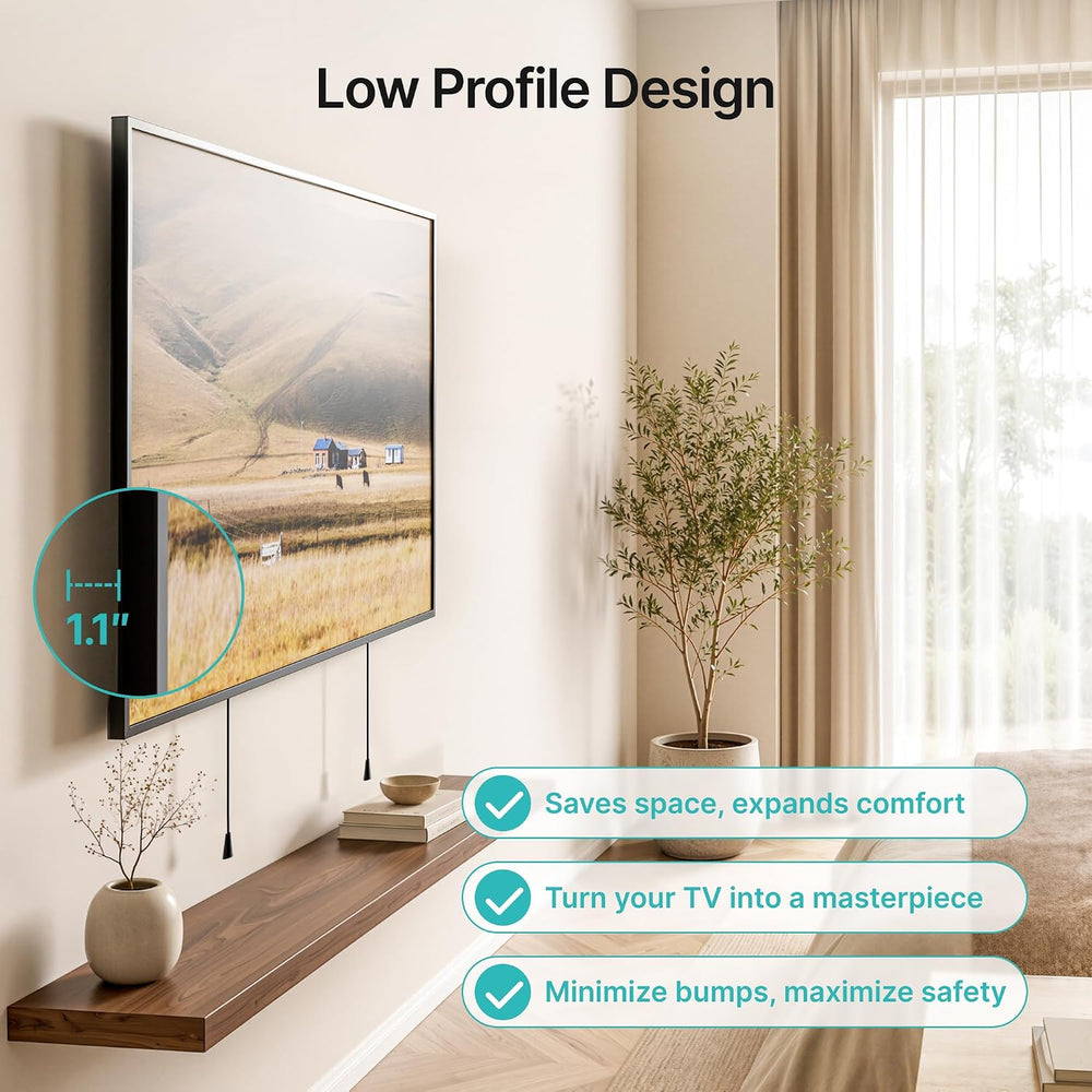 PEGZONE Low Profile TV Wall Mount for 43-95 Inch TVs, 1.1 Inch Ultra Slim | F...