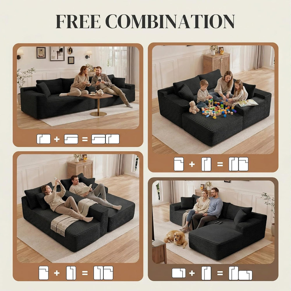 95" L Shaped Cloud Sectional Couches for Living Room, Modern Comfy Modul...