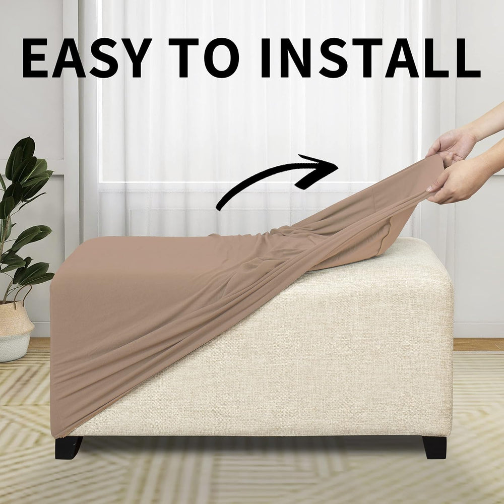 Easy-Going Waterproof Stretch X-Large Rectangle Ottoman Cover Footstool