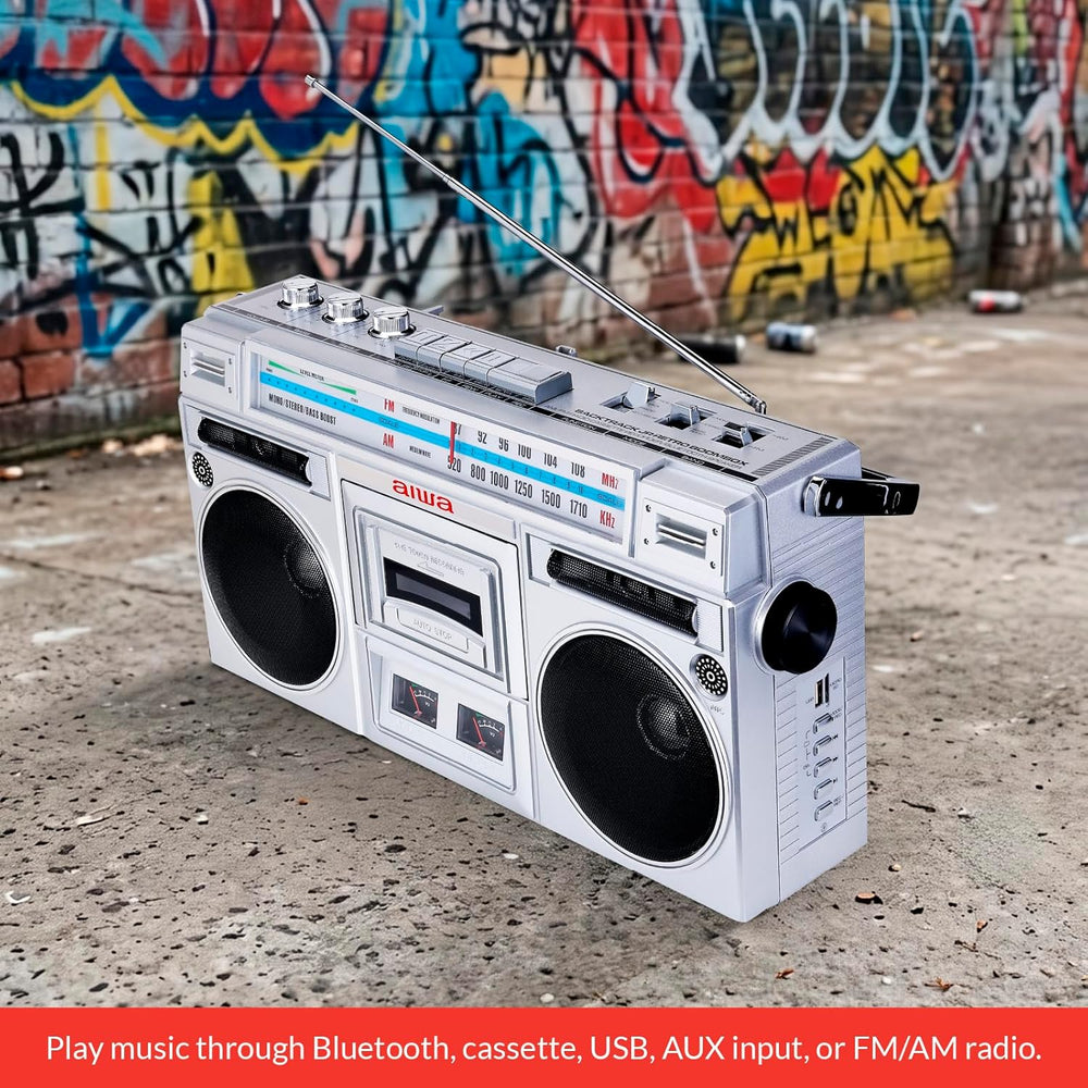 Aiwa BackTrack Jr Portable Cassette Tape Player & AM/FM Radio Boombox