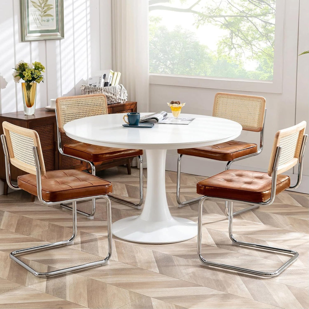 Zesthouse Natural Rattan Dining Chairs Set of 4, Modern Cesca Kitchen Chair
