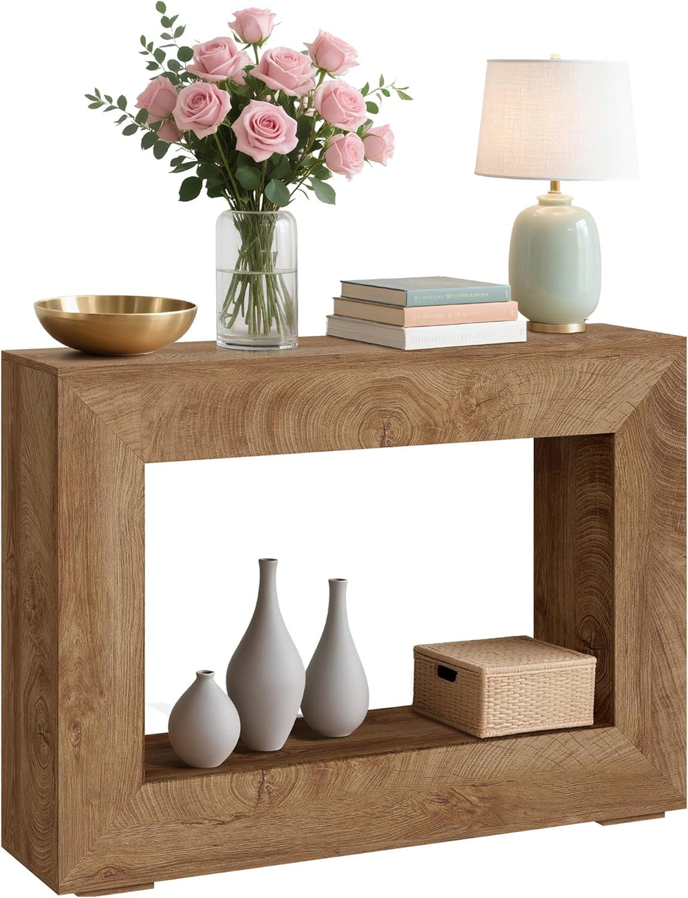 47" Farmhouse Console Table - Long Sofa Table Behind Couch, Wooden Entry...