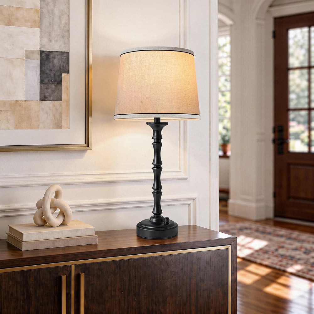 SRJJA 21.3" Small Farmhouse Table Lamps Set of 2 for Bedroom Living Room