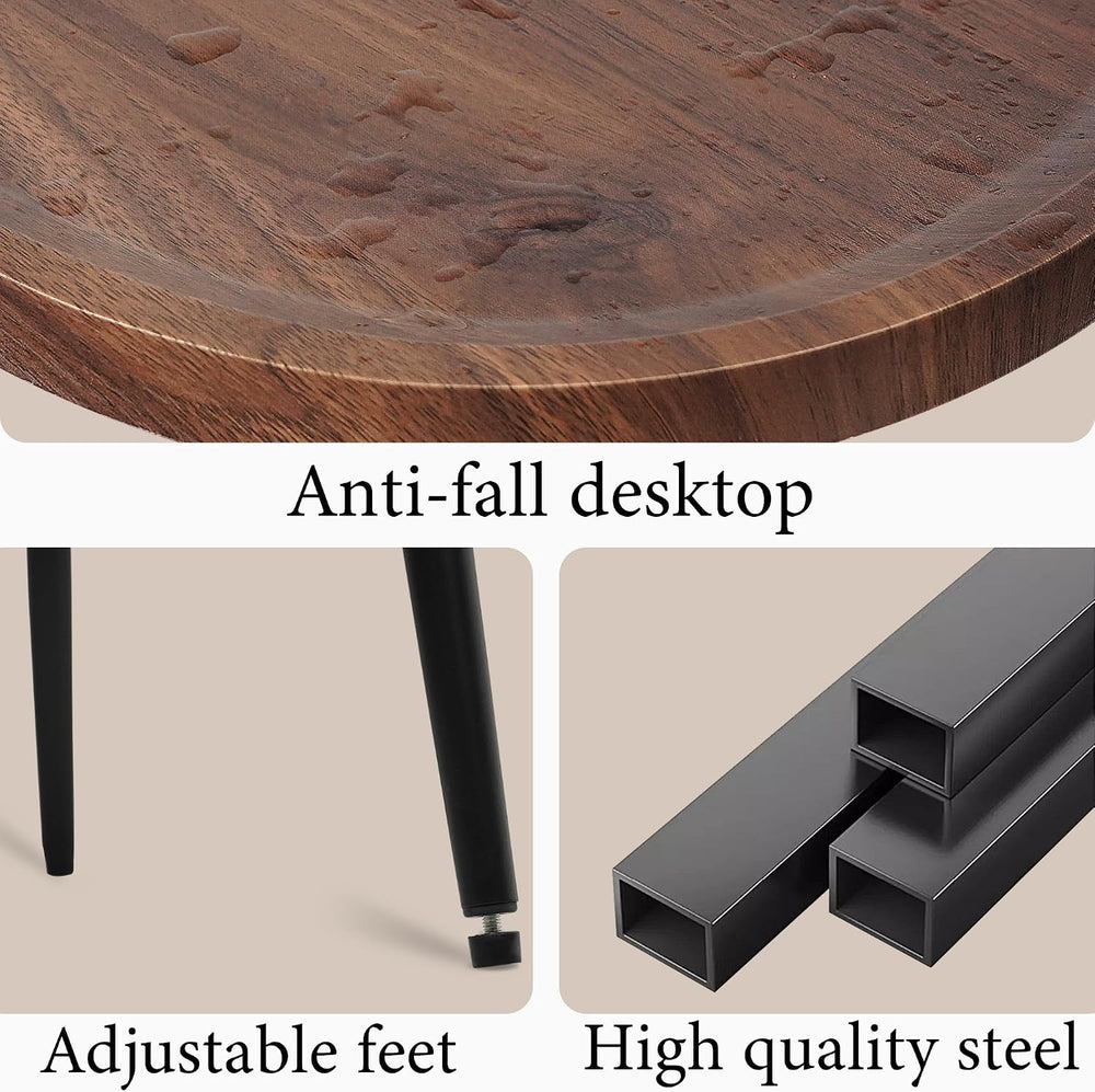 Side Table Small End Table, Oval Round Wood Sofa Table, 2 Tier Accent Table N...