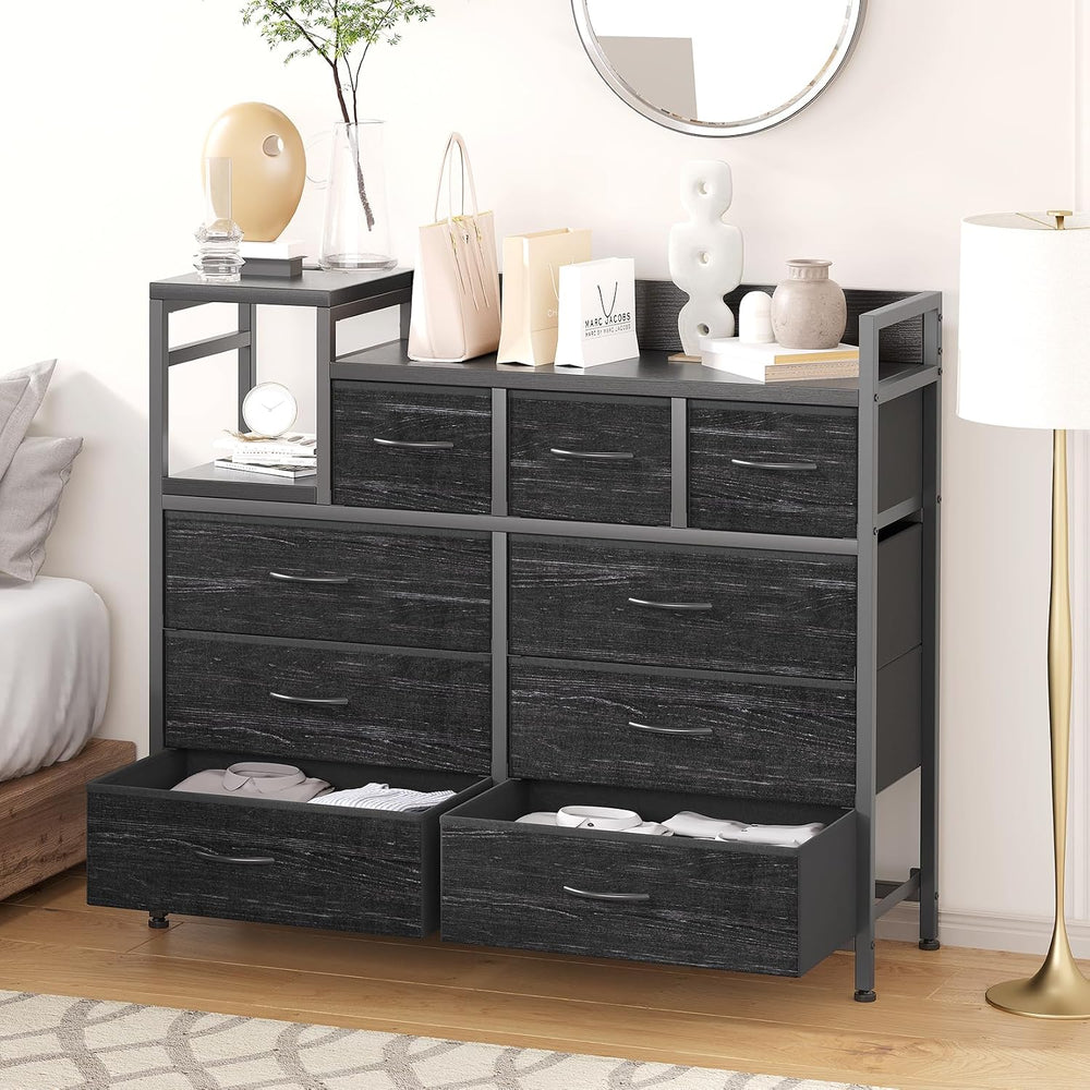 Jojoka TV Stand with Charging Station, Bedroom Dresser for Living Room TV Sta...