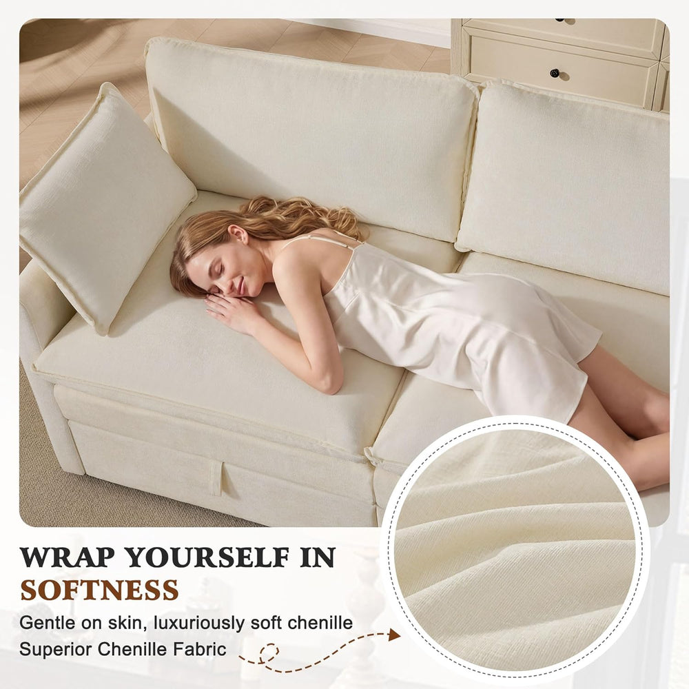 Ihanherry 135” Modular Sectional Sofa with Storage, U Shaped Cloud Couch with...