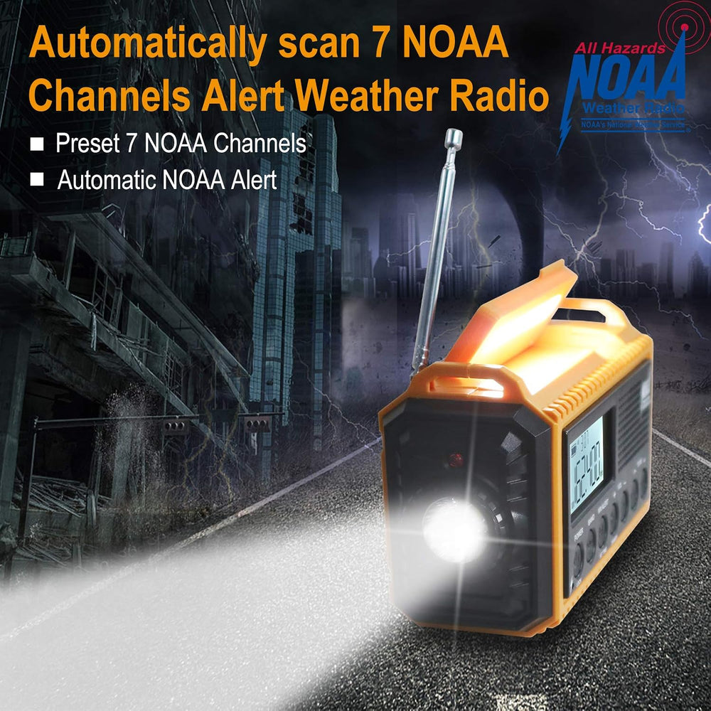Raynic Emergency Radio, 5000mAh/18500mWh Weather Radio, Solar Hand Crank Radi...
