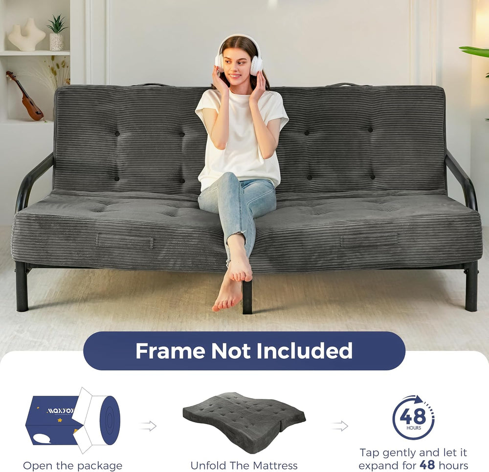 MAXYOYO Foldable Mattress, 8-Inch Tufted Futon Mattress with Handles | Tufted...
