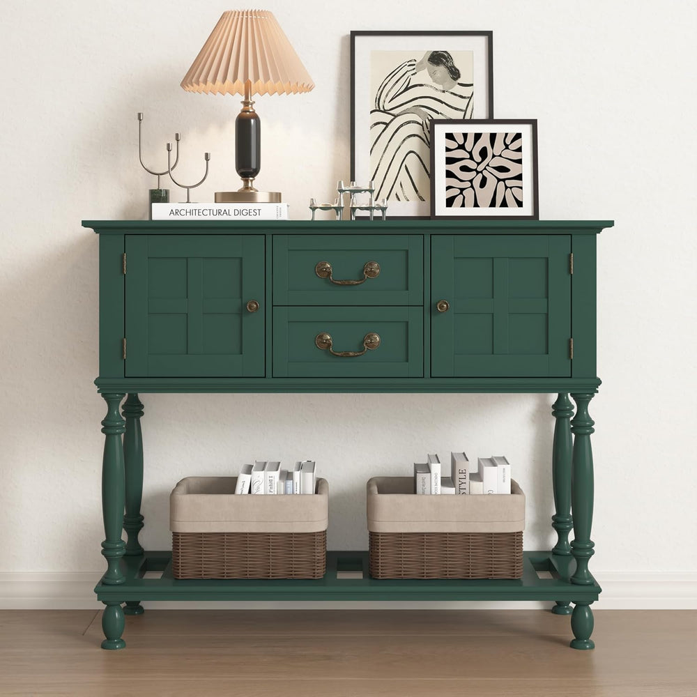 Farmhouse Console Table with Storage, Narrow Entryway Table with 2 Drawers &a...