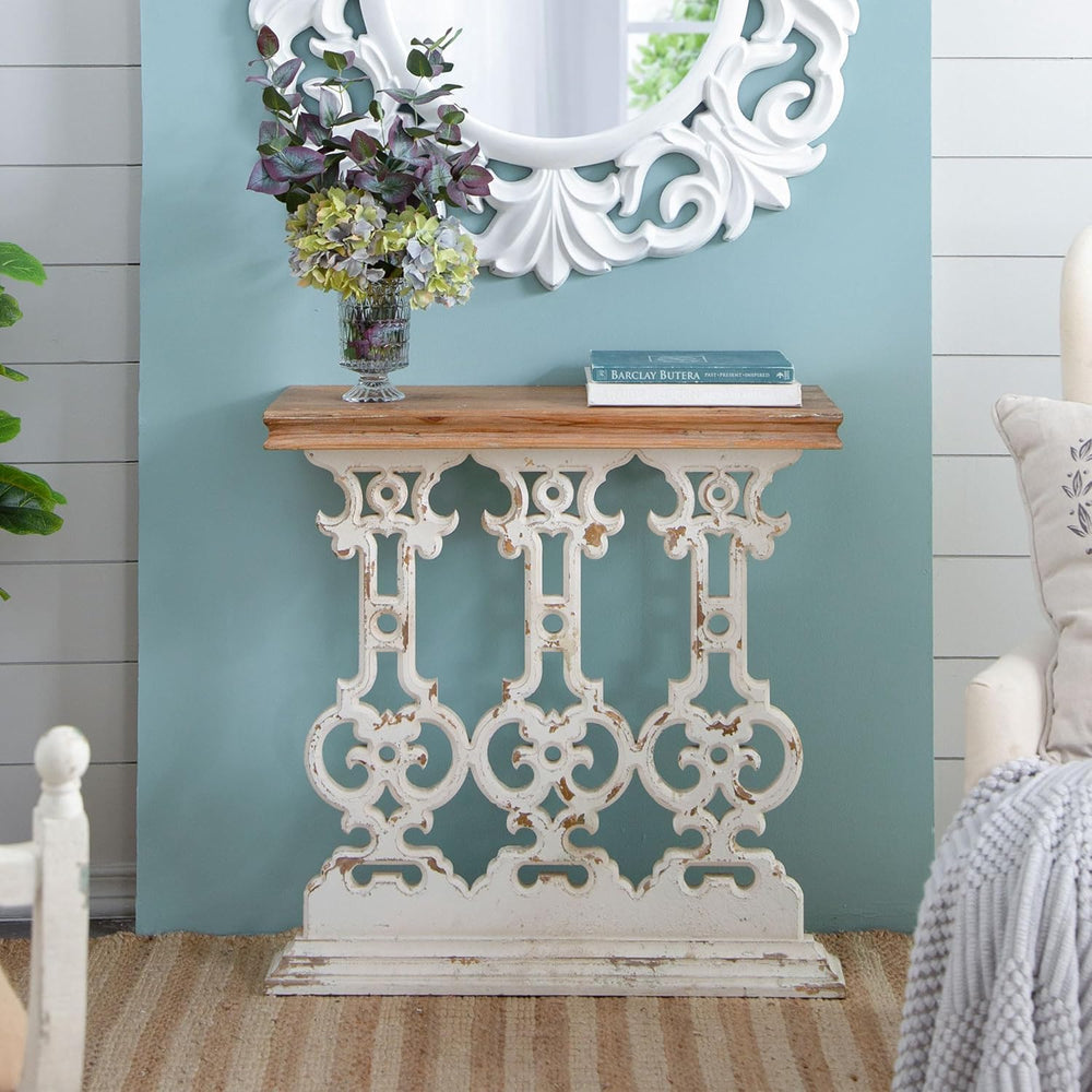 31.9" Small Console Table, Retro Farmhouse French Country Vintage Consol...