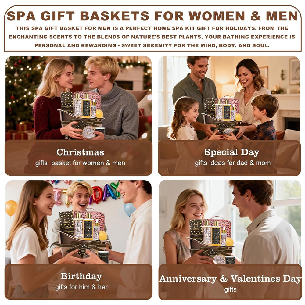 Warm Vanilla Spa Gifts for Women, Spa Bath & Body Gift Basket Skin Care Kit