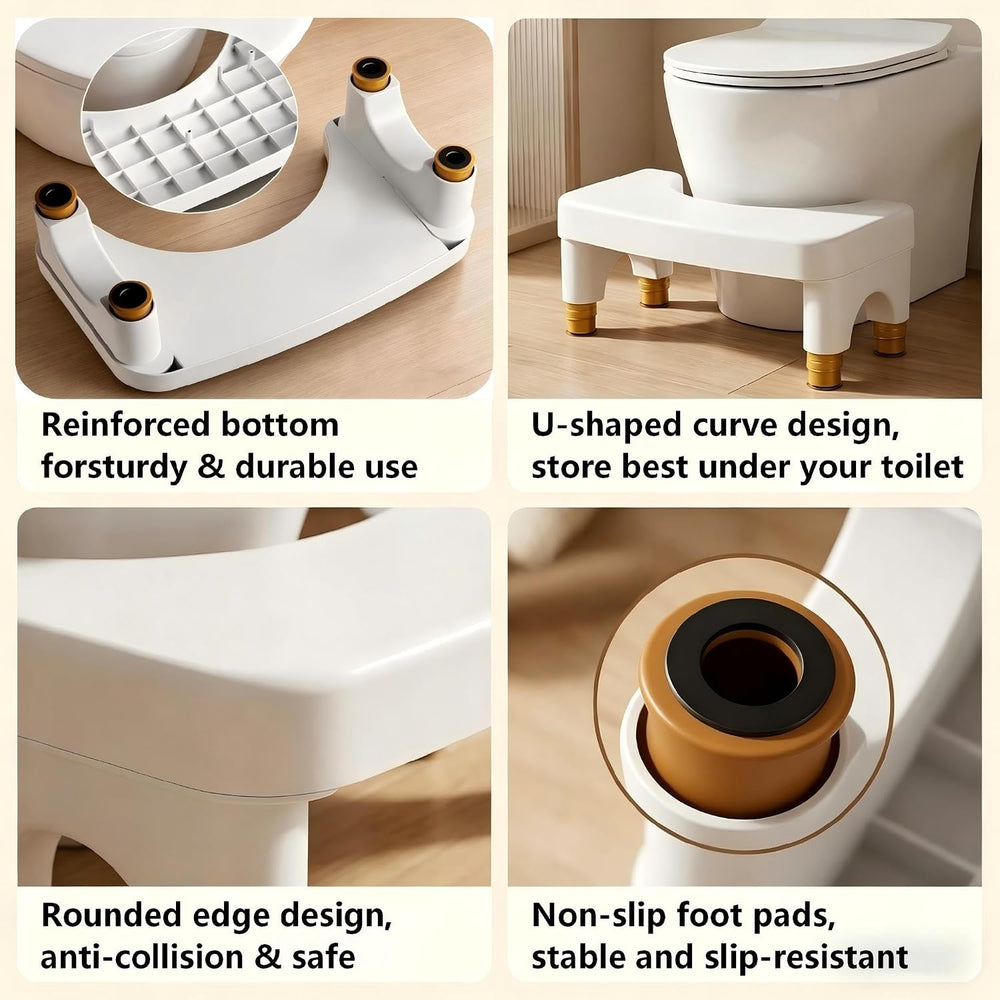 LGURT Height Adjustable Toilet Stool 6–9", Squatting Posture for Adults
