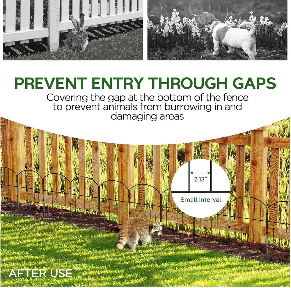 Goovilla Garden Fence, Total 27ft(L) x 24in(H), 25 Pcs, Rustproof Metal