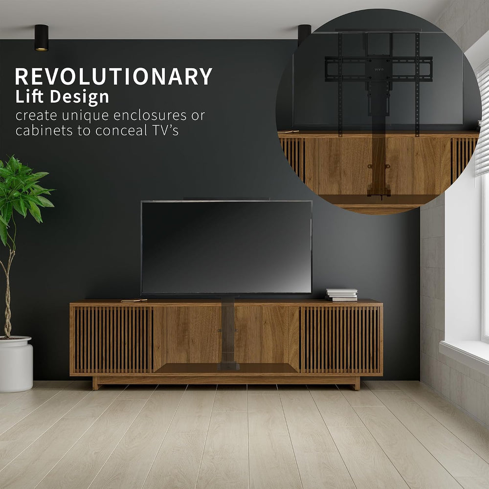 VIVO Motorized Large TV Stand for 37 to 77 inch Screens, MOUNT-E-UP80D | Blac...