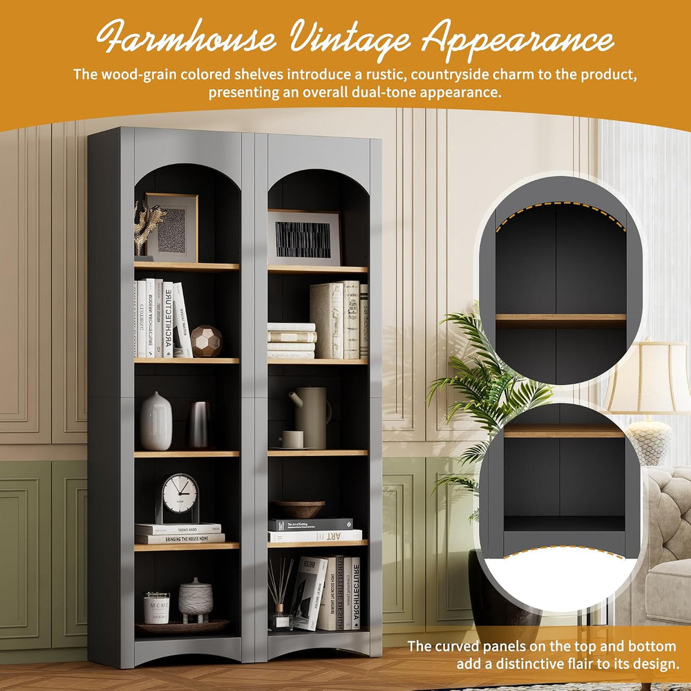 Freestanding Corner Kitchen Pantry with 4 Shelves, Traditional, Rectangular S...