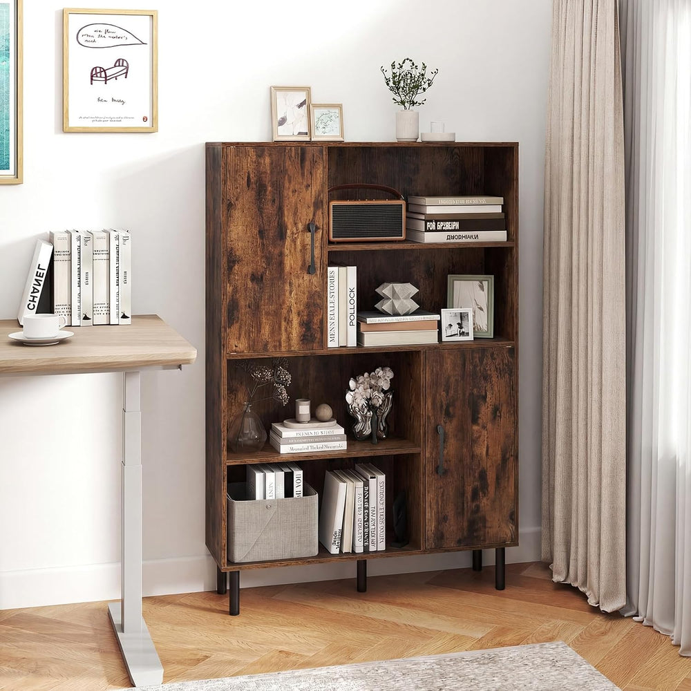 Giantex 47-Inches Storage Cabinet with Doors, Open Shelves, Anti-Tipping Devi...