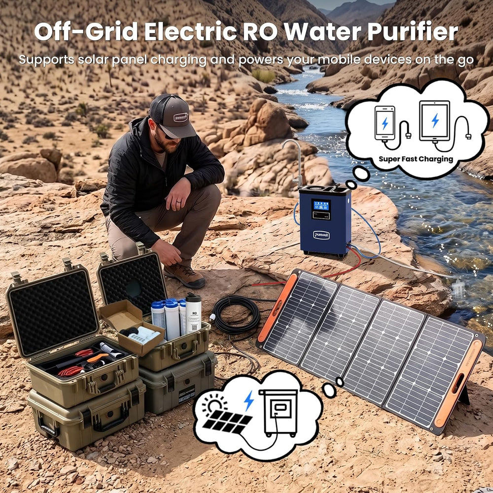 Purewell Portable Electric RO Water Filter System with UV Light,Remove PFAS
