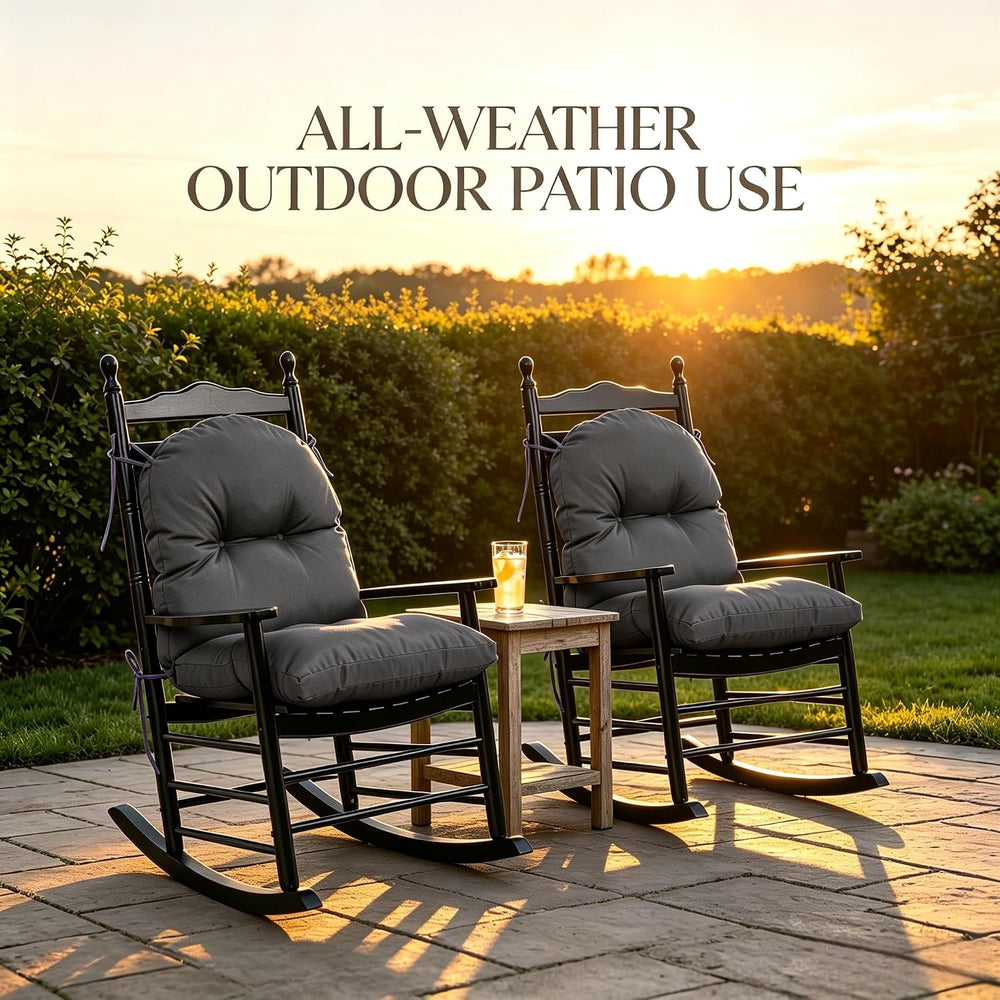 QILLOWAY Tufted Outdoor Chair Cushion Set of 4, Waterproof 43x20x4 Inch Non S...