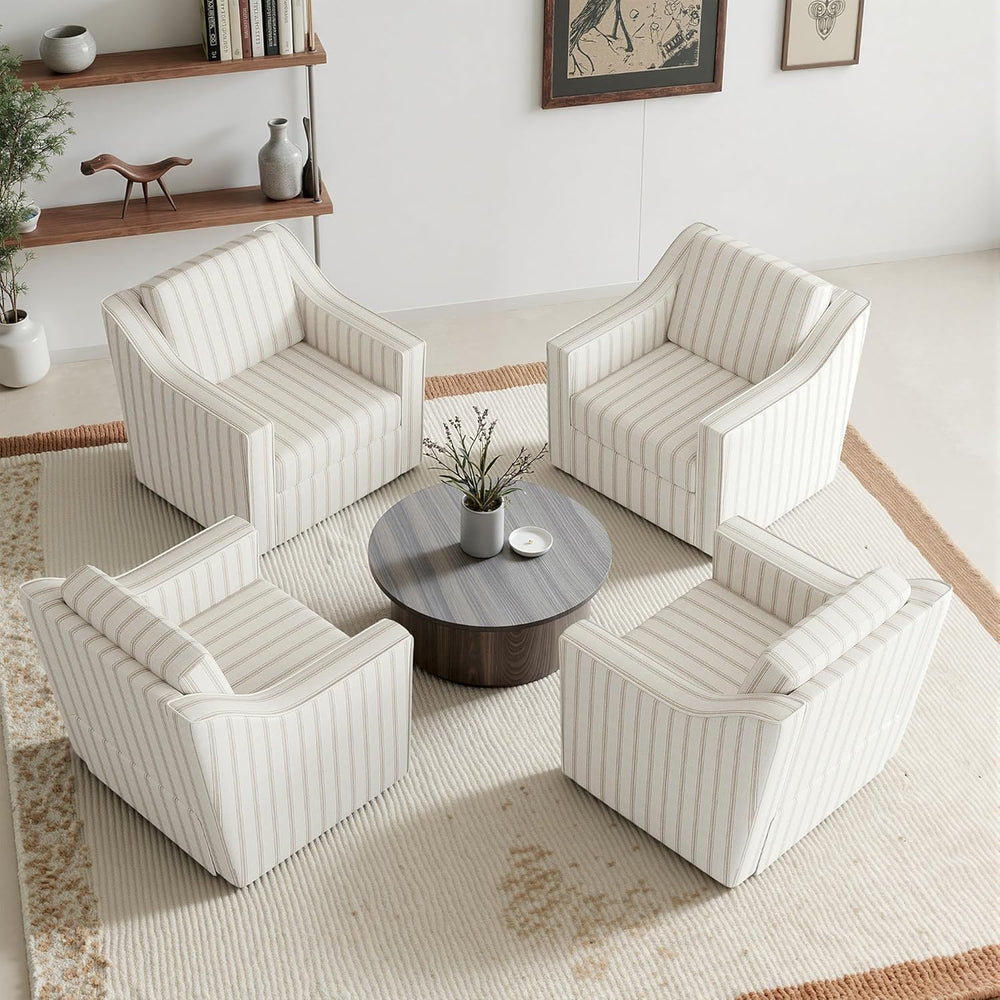 Swivel Accent Chair Set of 2, Fabric Upholstered Arm Chair for Living Room, M...