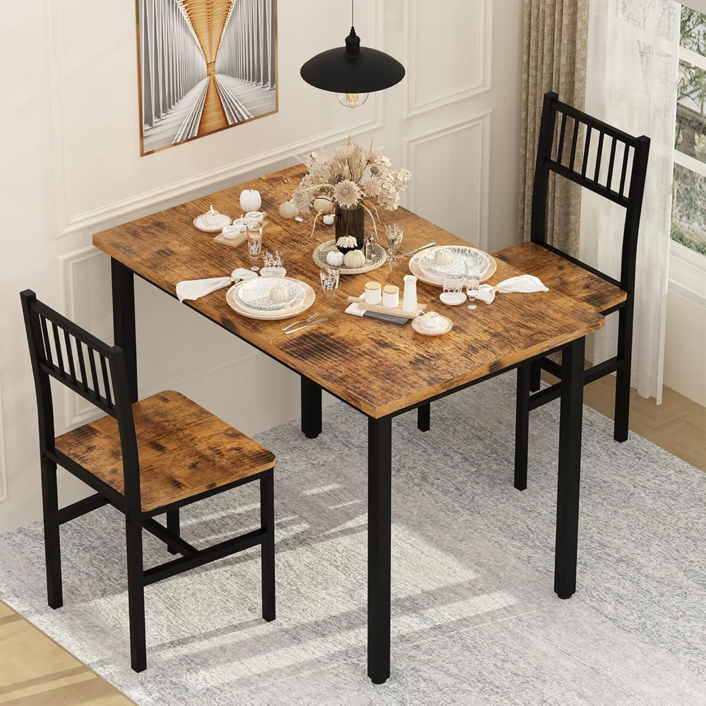 AWQM 3 Piece Dining Table Set for 2, Small Kitchen Table Set for 2 with Chair...