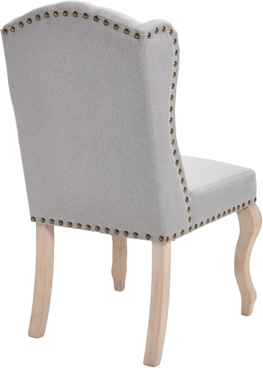 Parsons Dining Chairs Set of 2, Farmhouse High Back Chairs | Tufted Linen Uph...