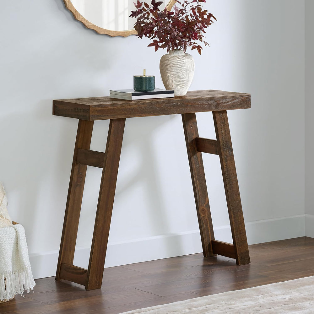 Alaterre Furniture Lawas Solid Wood Console Table, Brown, 36”x12”x32” | Moder...