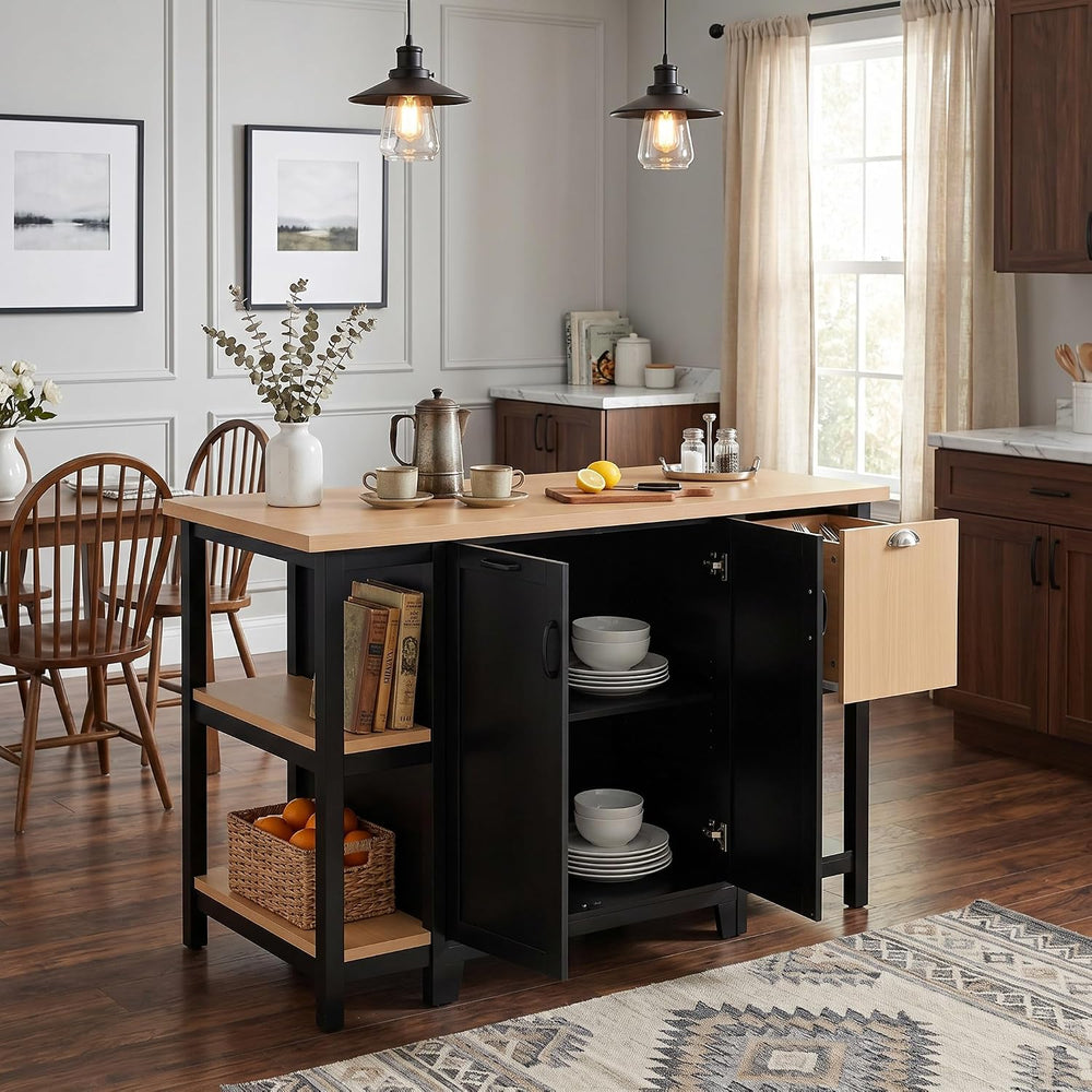 Christopher Knight Home Aaron 58" Kitchen Island with Storage, Modern Is...