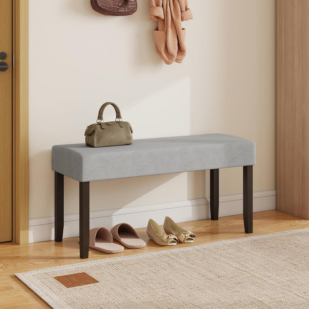 Giantex 40.5" Upholstered Entryway Bench with Padded Seat & Solid Ru...
