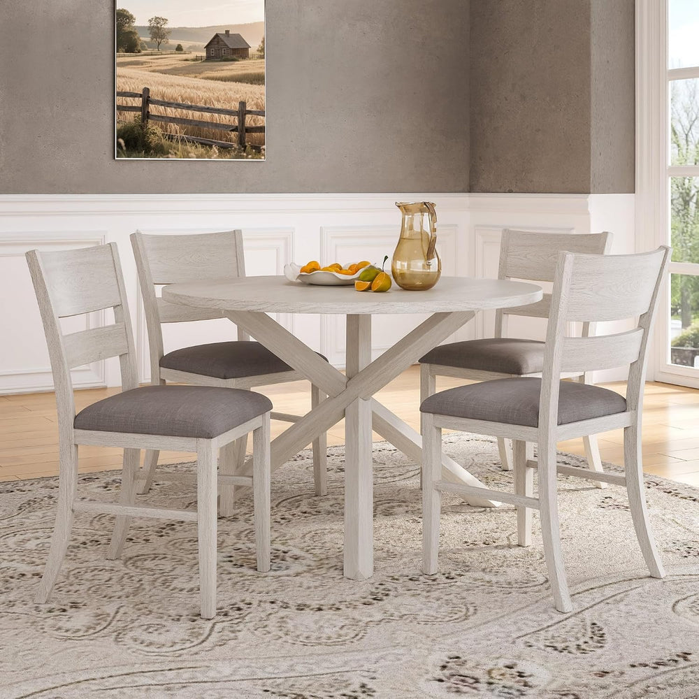 Peatuk Solid Wood Dining Chair Set of 2, Part of Dining Table Set, Mix and Ma...
