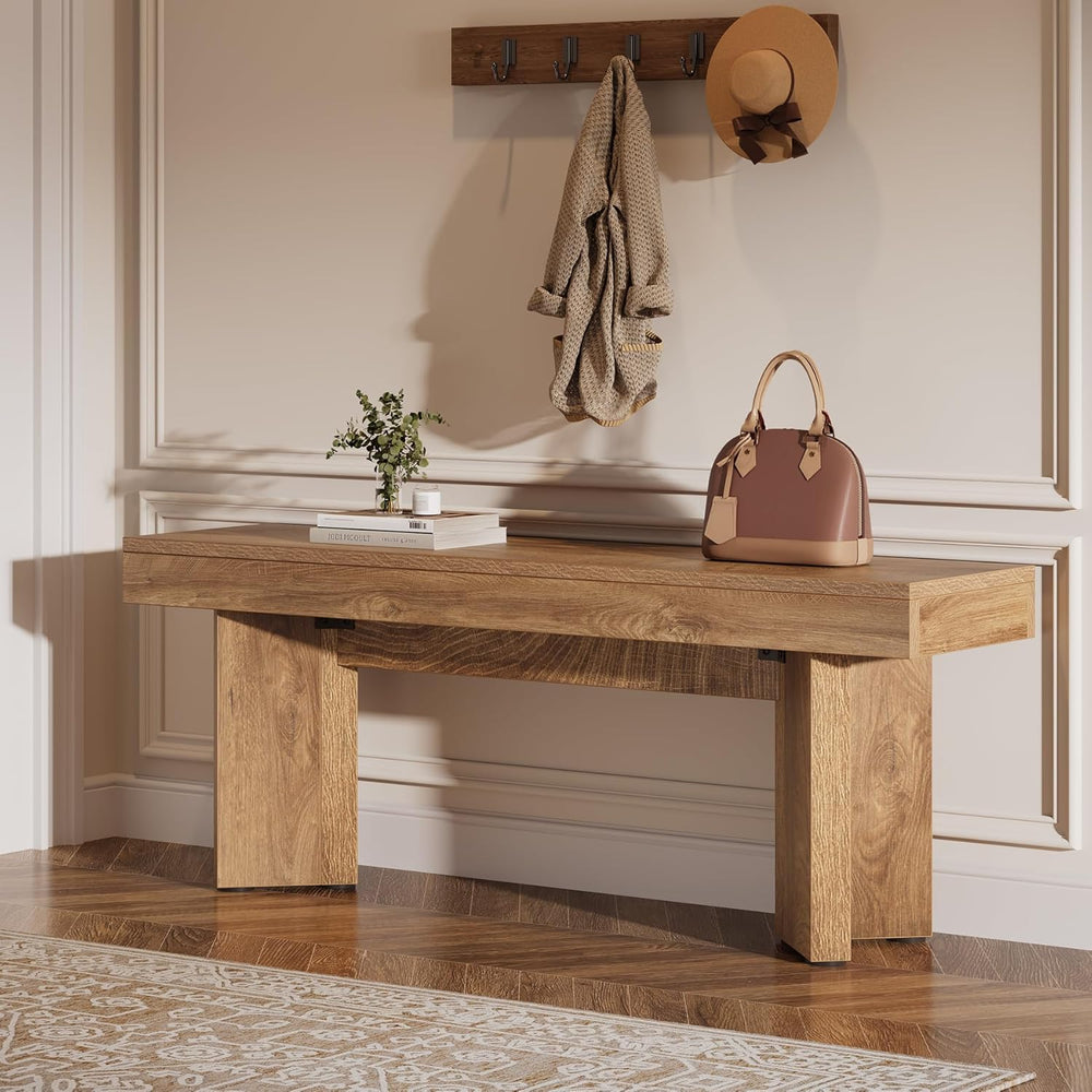 Tribesigns Wooden Entryway Bench, 47" Farmhouse Indoor End of Bed Bench,...