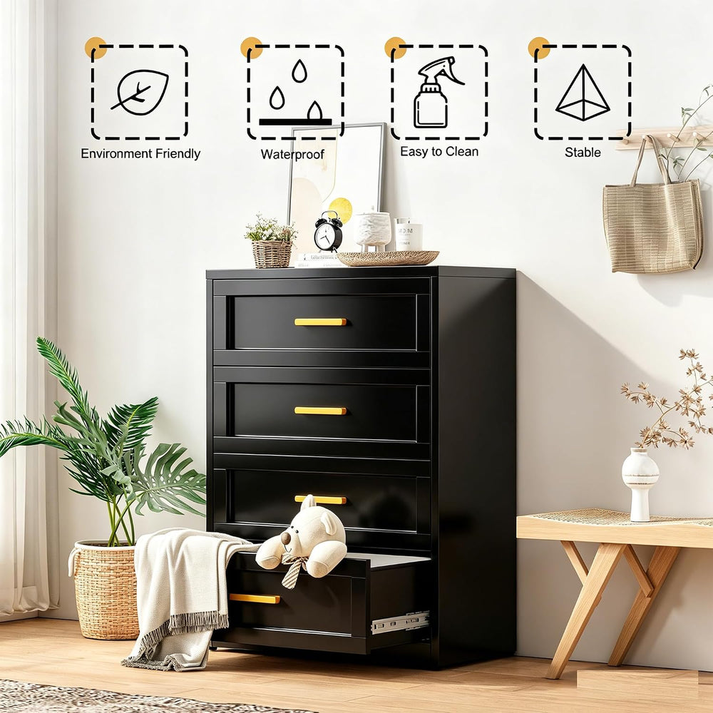 Baborokic Metal Dresser for Bedroom,Steel Chest Drawer Bedroom,4-Drawer Close...